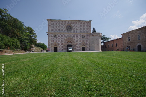   L'Aquila - Abruzzo - Italy   - Facade of the Basilica of Santa Maria di Collemaggio (13th century)  photo