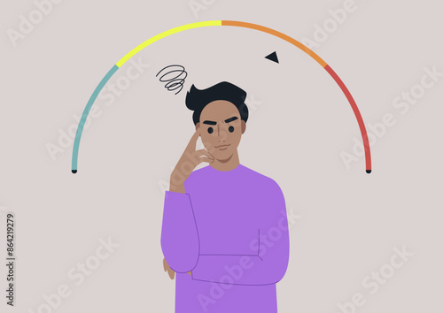Annoyance Meter in the red zone - Frustration Rising, A digital illustration depicting a person with a frustrated expression