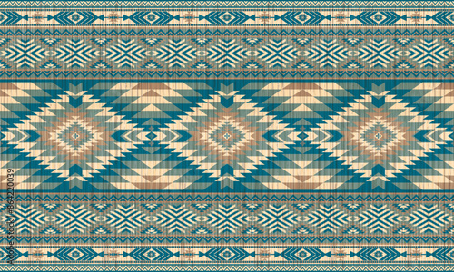 American tribal ethnic native pattern.Traditional Navajo,Aztec,Apache,Southwest and Mexican style fabric pattern.Abstract vector motifs pattern.For fabric,clothing,blanket,carpet,woven,wrap,decoration