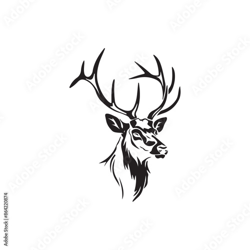 deer vector logo silhouette design template  © Harunur