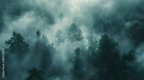 Mountain Top Clouds: Clouds hovering and clinging to the tops of mountains, creating a majestic and ethereal effect