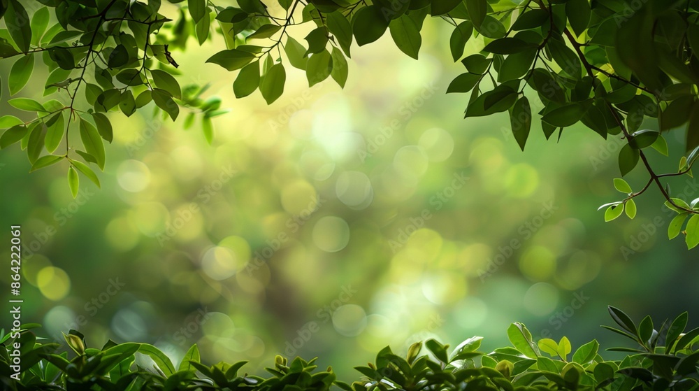 Green Nature Background, A lush, vibrant scene of green foliage and white flowers illuminated by warm sunlight. Perfect for themes related to nature, freshness, and environmental beauty Green Nature Background, A lush, vibrant scene of green foliage and white flowers illuminated by warm sunlight. Perfect for themes related to nature, freshness, and environmental beauty