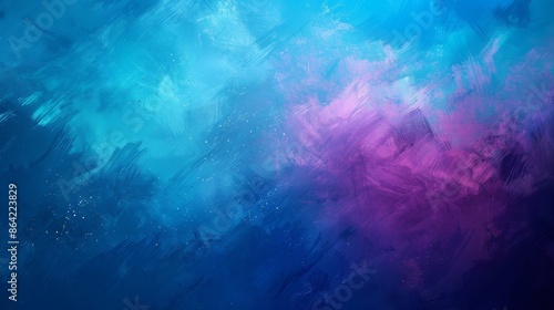 Wallpaper Mural Abstract background with paintbrush strokes and indigo to turquoise gradient sparkles Torontodigital.ca