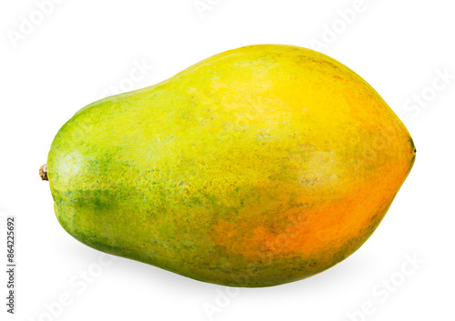 ripe papaya isolated on white background.