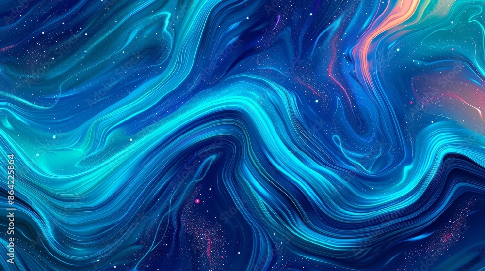 Bold abstract background with ribbon-like strokes neon contrasts and teal-turquoise gradient Bold abstract background with ribbon-like strokes neon contrasts and teal-turquoise gradient