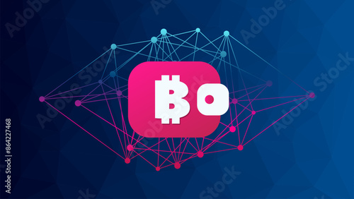 Wallet for cryptocurrency. Blockchain technology. Vector triangle background with network pattern. Virtual money for business, finance, digital global trade, payment, worldwide, exchange