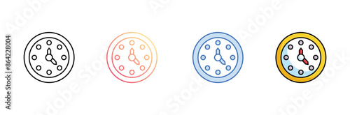 Clock icon design with white background stock illustration