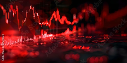 Wallpaper Mural A red stock market graph rises then sharply falls on dark backdrop. Concept Stock Market Trends, Financial Crisis, Market Volatility, Economic Downturn, Market Crash Torontodigital.ca