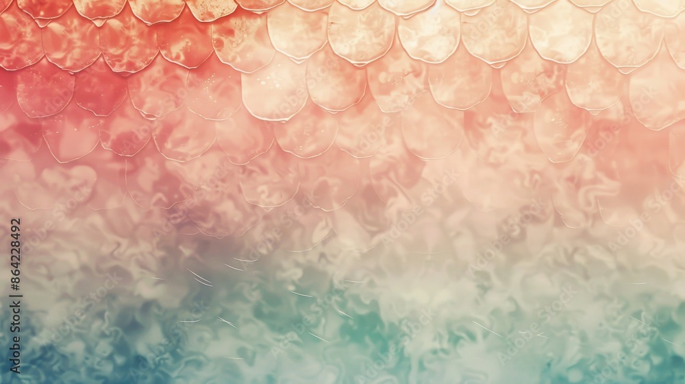 Abstract koi fish scales pastel gradient from coral to mint blurred effect wallpaper Abstract koi fish scales pastel gradient from coral to mint blurred effect wallpaper