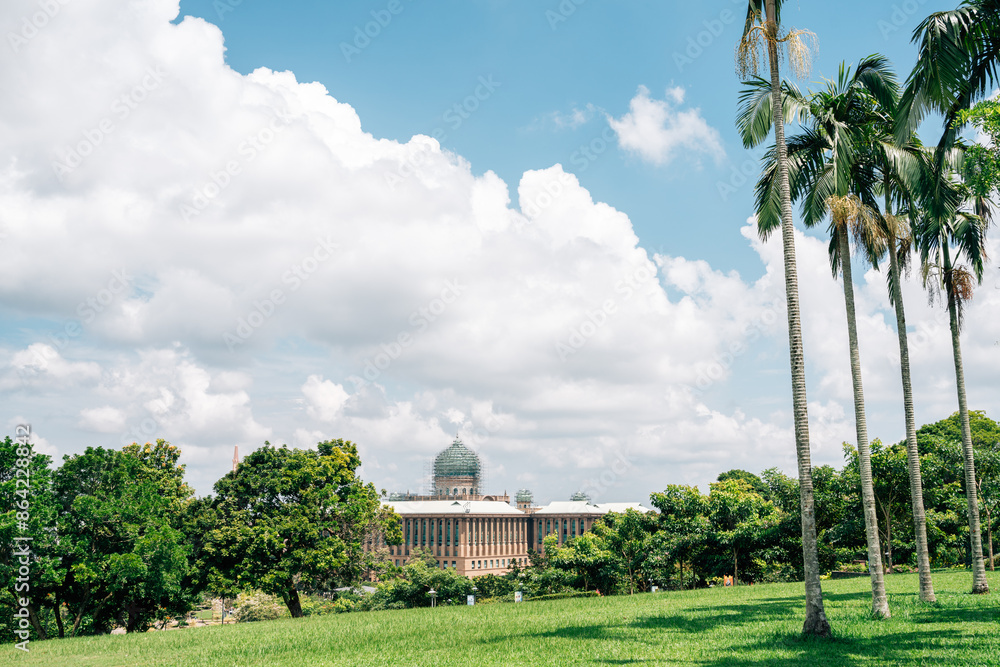 Taman Putra Perdana park and city view in Putrajaya, Malaysia
