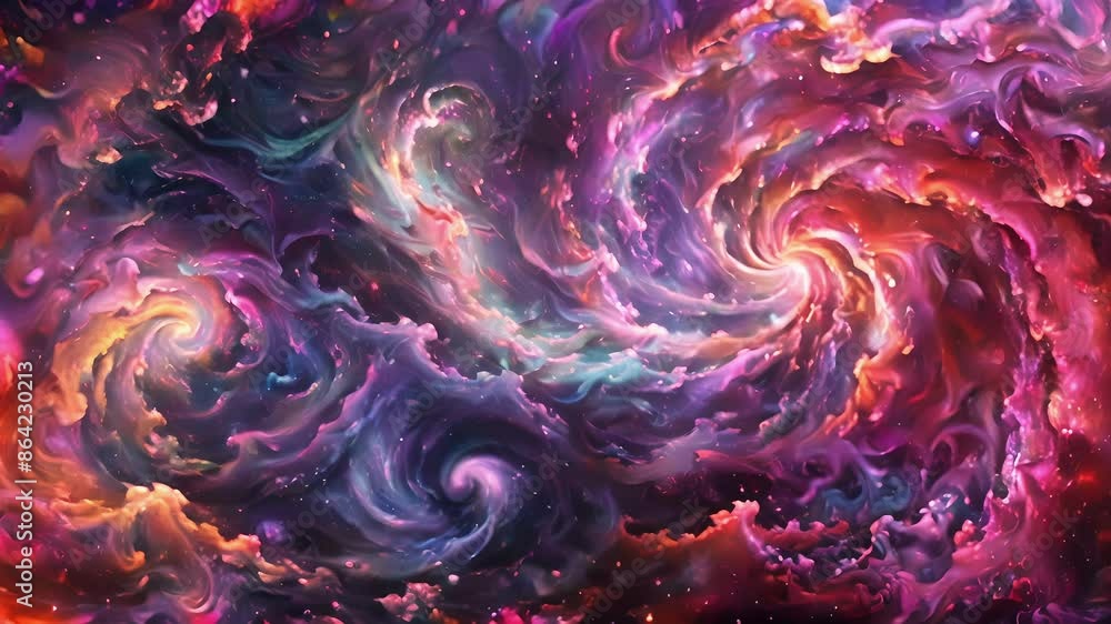 A surreal sky filled with swirling patterns of purples pinks and blues creating a hypnotic and energetic aura. A surreal sky filled with swirling patterns of purples pinks and blues creating a hypnotic and energetic aura.
