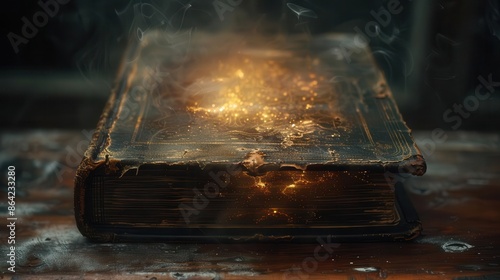 book with a flame coming out of it photo