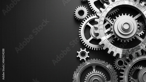 Wallpaper Mural bunch of gears on a black background Torontodigital.ca