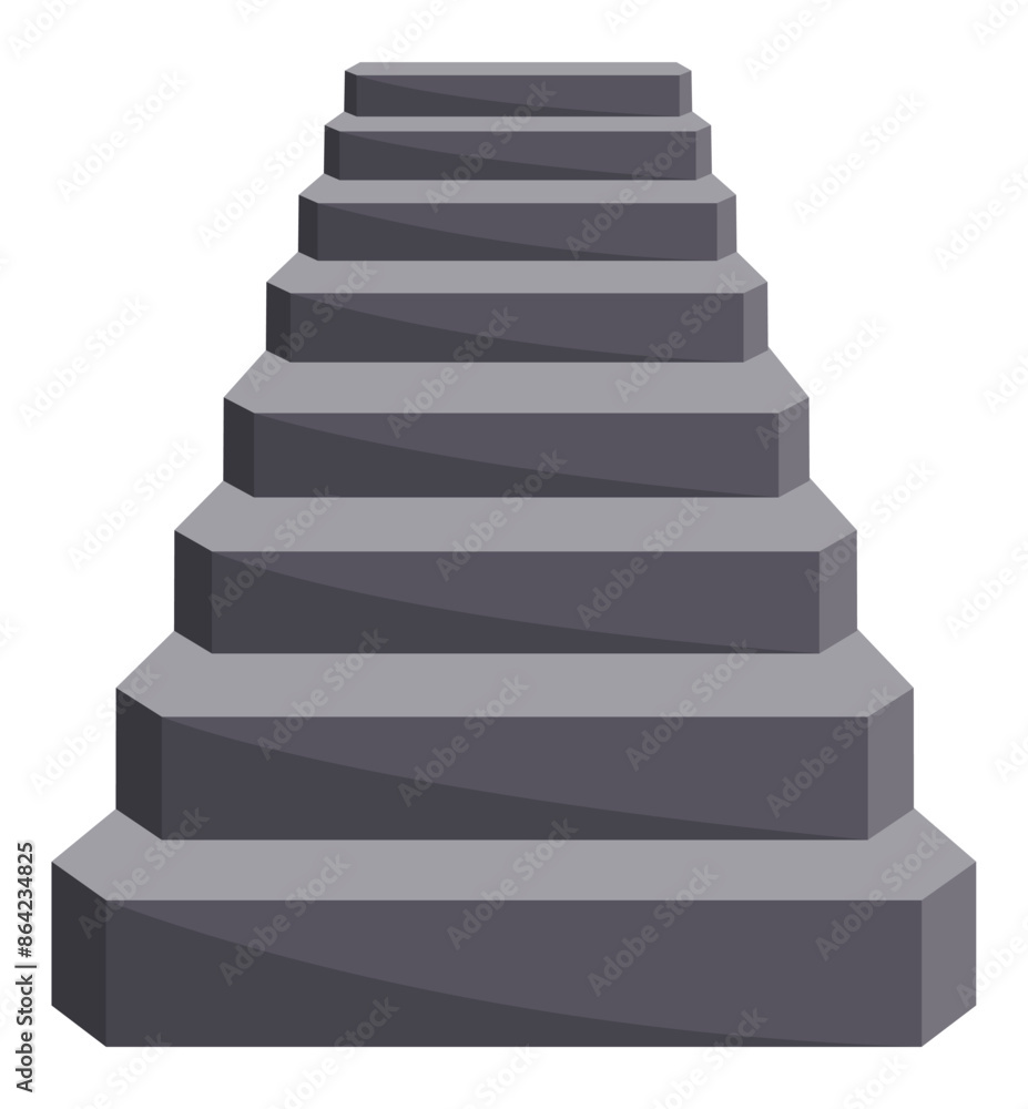 Game castle stairs in cartoon style. Medieval ancient ladder flights without railings, marble step treads or rock risers. Vector staircase isolated on white background Game castle stairs in cartoon style. Medieval ancient ladder flights without railings, marble step treads or rock risers. Vector staircase isolated on white background