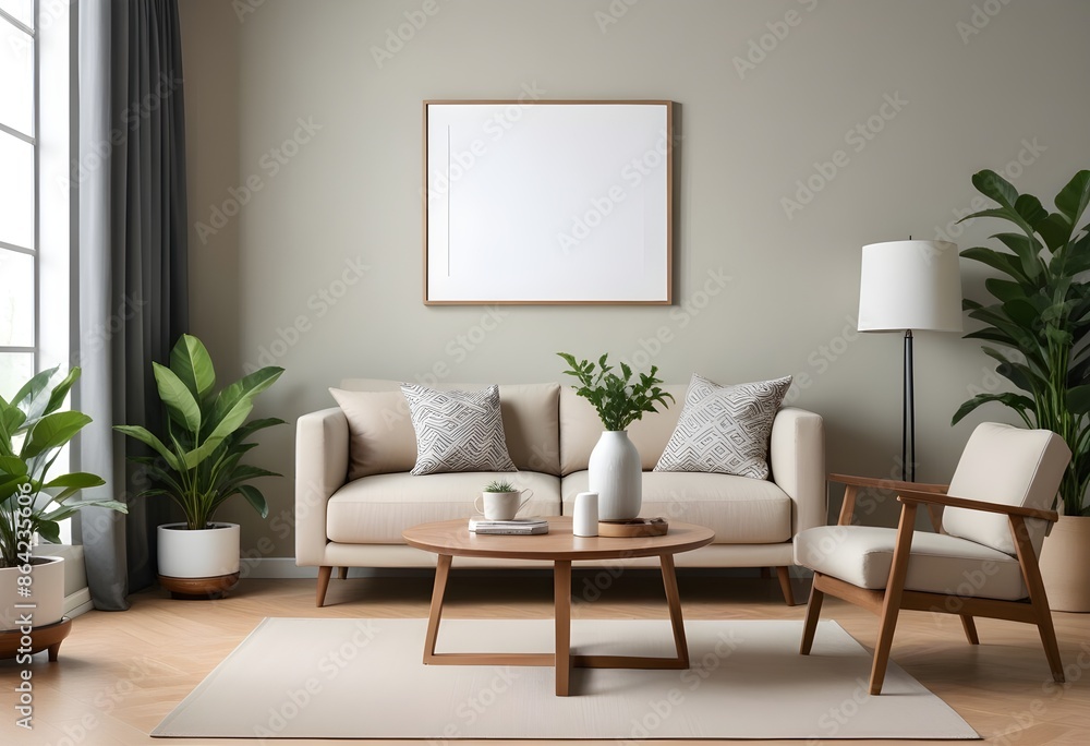 Frame mockup, ISO A paper size. Bedroom poster mockup. Modern interior design. Living room Interior mockup with house background. 3D render Frame mockup, ISO A paper size. Bedroom poster mockup. Modern interior design. Living room Interior mockup with house background. 3D render