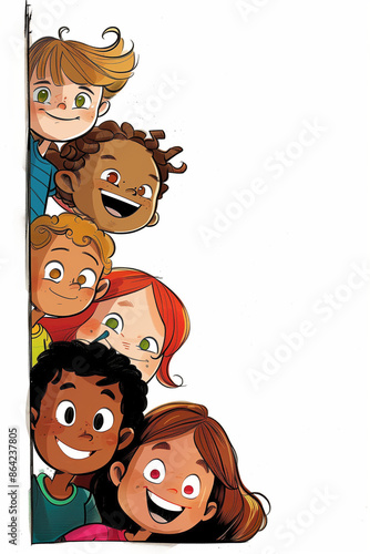 Joyful Group of Diverse Children Smiling Together: Redefining Their Friendship