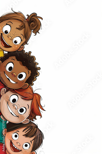 Joyful Group of Diverse Children Smiling Together: Redefining Their Friendship