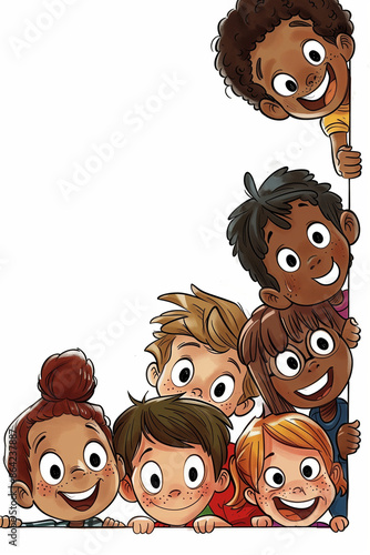 Joyful Group of Diverse Children Smiling Together: Redefining Their Friendship