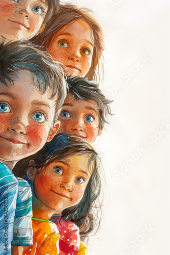 Joyful Group of Diverse Children Smiling Together: Redefining Their Friendship