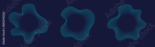 Equalizers vector icon design set. Music symbol, Circular sound waves circles. Radial spectrum