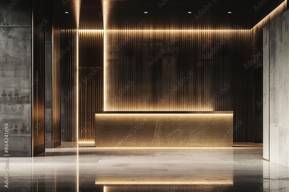 Sleek Marble Wall with Subtle Lighting in Modern Minimalist Design Sleek Marble Wall with Subtle Lighting in Modern Minimalist Design
