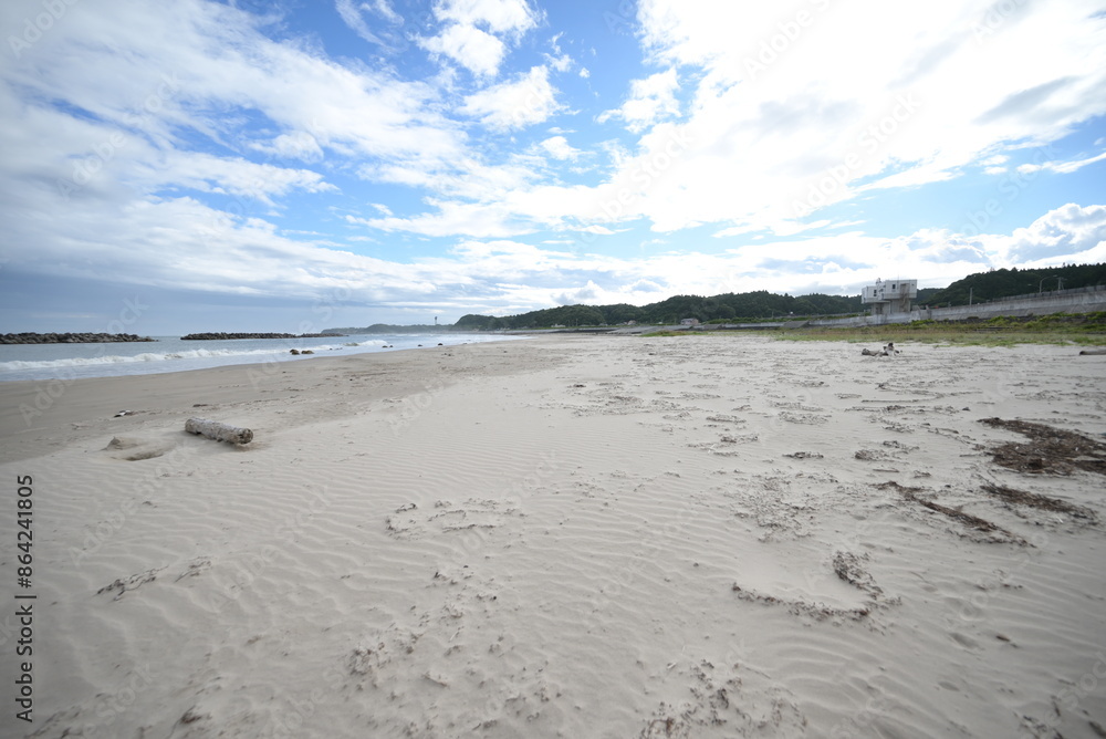 青空、夏の福島の海岸 青空、夏の福島の海岸