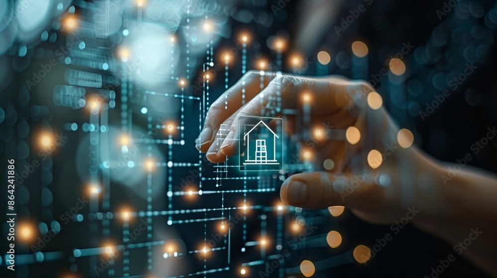 A close-up view of a hand touching a futuristic holographic interface with digital business icons floating in the air, symbolizing advanced technology, innovation, and modern business management. A close-up view of a hand touching a futuristic holographic interface with digital business icons floating in the air, symbolizing advanced technology, innovation, and modern business management.