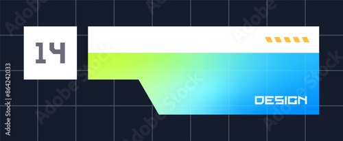 Futuristic element vector illustration. Colorful lower third video overlay.