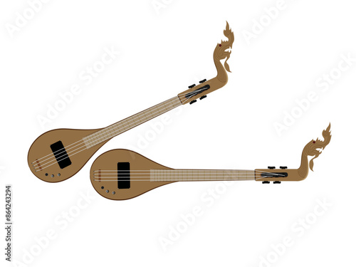 mandolin on a white background.