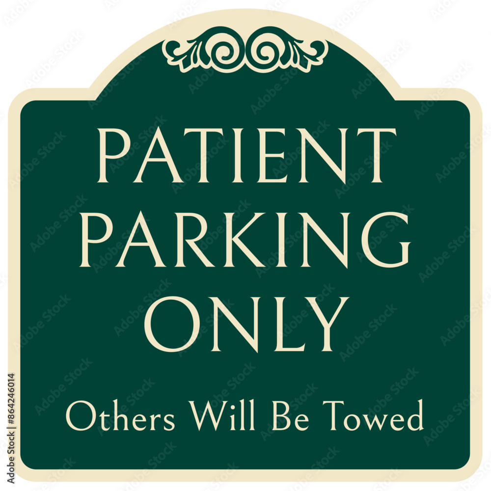 Obraz premium Patient parking sign