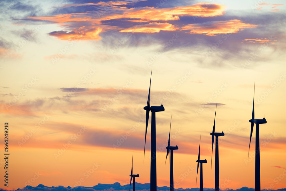 Obraz premium Wind turbine generators for clean electricity production
