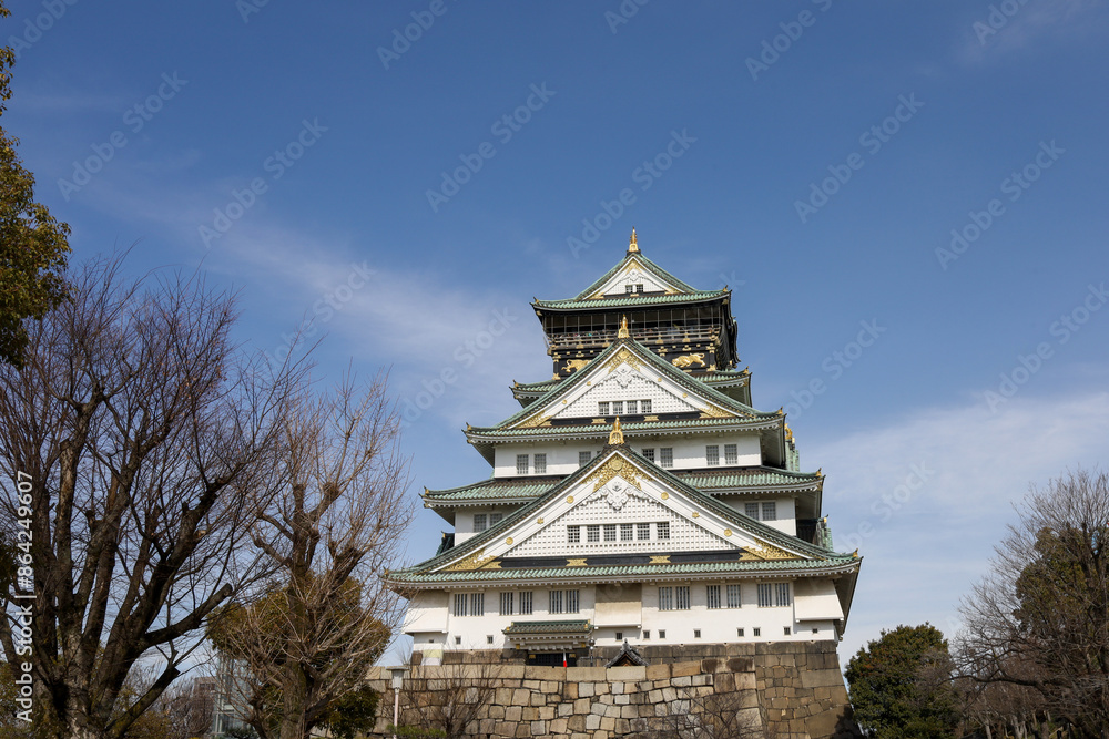 The osaka castle in the big castle and most famous in osaka japan The osaka castle in the big castle and most famous in osaka japan
