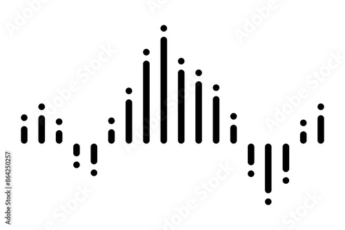 Sound wave. Audio digital equalizer technology, musical pulse vector Illustration. Voice line waveform or volume level symbol. Curve radio wave