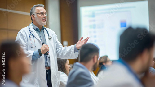 Doctor conference audience, Presentation education lecture in hospital, Group of doctor are meeting in hospital.