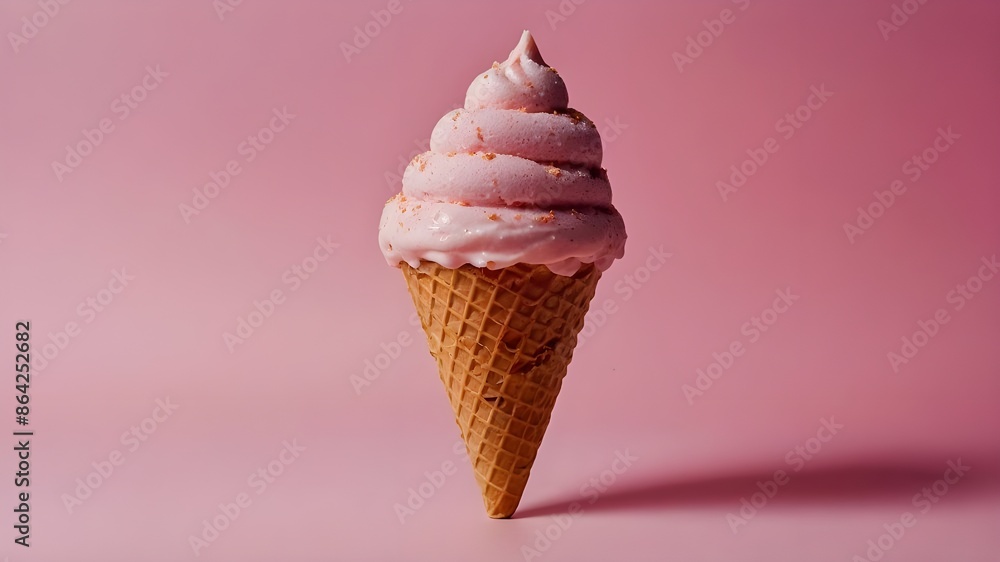 Strawberry Ice Cream Cone with a Sprinkle of Sugar, Delicious Strawberry Ice Cream Cone Topped with Sugar Sprinkles, Sweet Strawberry Ice Cream Cone with a Touch of Sugar, Ice Cream Cone Featuring Str Strawberry Ice Cream Cone with a Sprinkle of Sugar, Delicious Strawberry Ice Cream Cone Topped with Sugar Sprinkles, Sweet Strawberry Ice Cream Cone with a Touch of Sugar, Ice Cream Cone Featuring Str