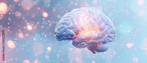 3D Brain Illustration as Reference Picture of Human Anatomy