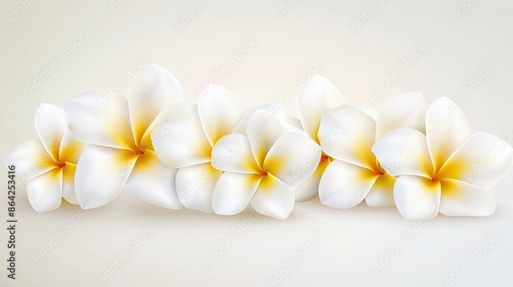 Naklejka premium Plumeria Petals on a White Background