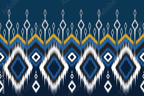  Bring a touch of vibrant culture to your designs with this stunning Ikat seamless pattern vector. for textiles, wallpapers, backgrounds, and more, 