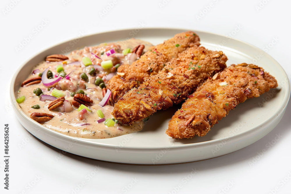 Crispy Cajun Catfish Fingers with Vibrant Sauce Crispy Cajun Catfish Fingers with Vibrant Sauce