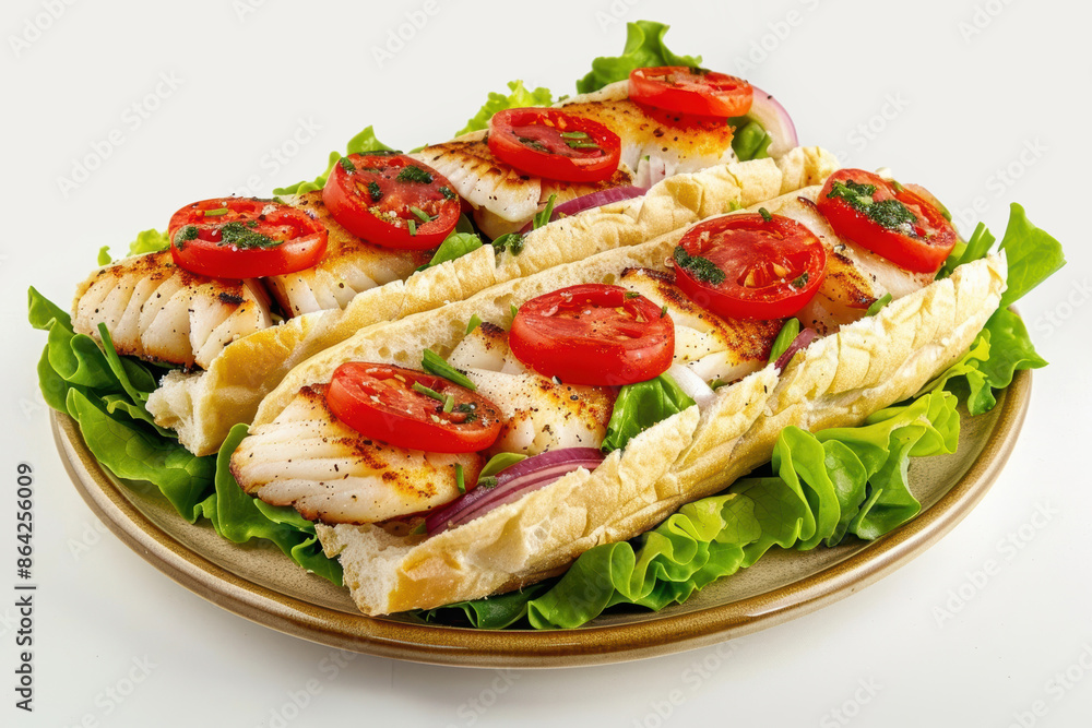 Catfish Hero with Seared Tomatoes and Herbed Mayo: A Tasty Creation Catfish Hero with Seared Tomatoes and Herbed Mayo: A Tasty Creation