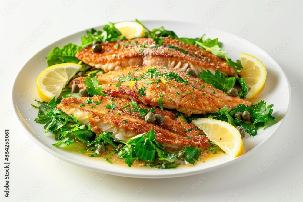 Catfish Piccata with Lemon-Butter Sauce and Fresh Greens Catfish Piccata with Lemon-Butter Sauce and Fresh Greens
