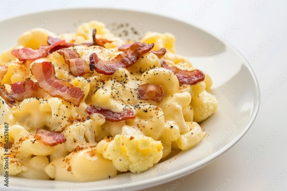 Satisfying Cauliflower Mac and Cheese with Gouda and Crispy Bacon Satisfying Cauliflower Mac and Cheese with Gouda and Crispy Bacon