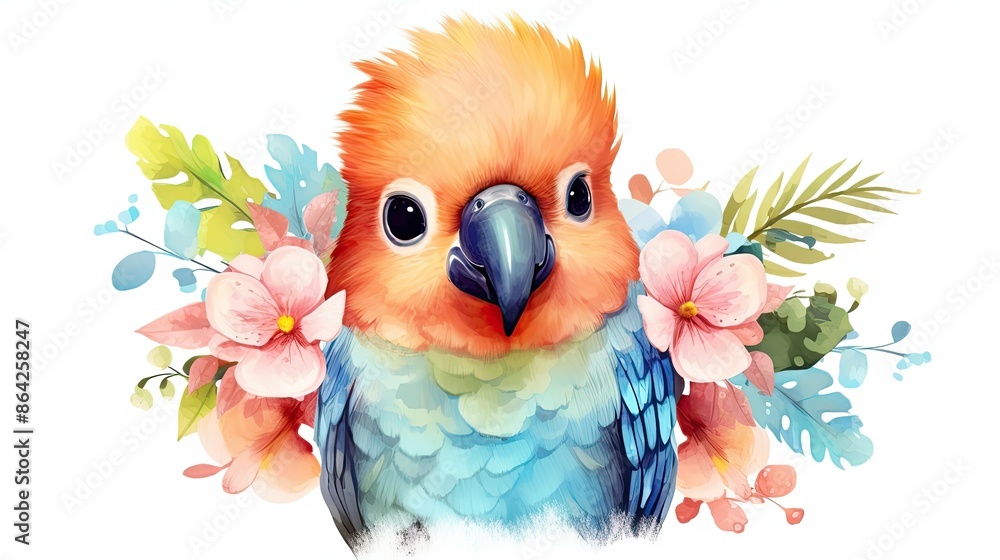Fototapeta premium Cute baby parrot 