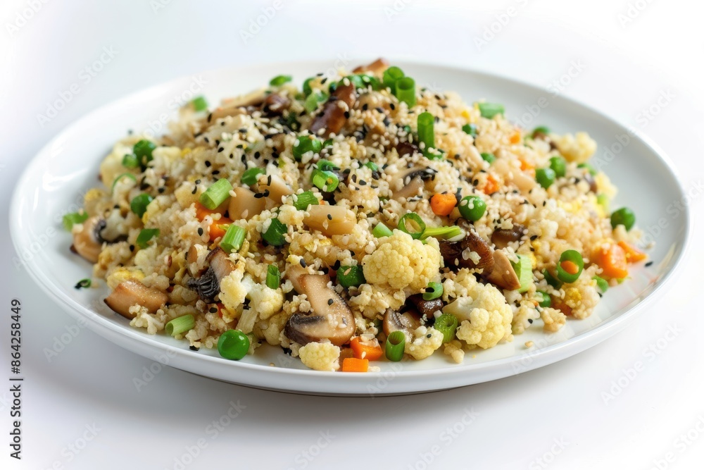 Cauliflower Fried Rice Bowl with Garlic, Ginger, and Vibrant Carrots Cauliflower Fried Rice Bowl with Garlic, Ginger, and Vibrant Carrots