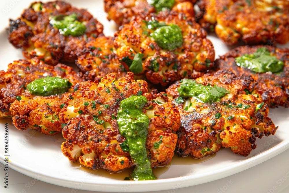 Fototapeta premium Artisanal Cauliflower Fritters with a Homemade Touch
