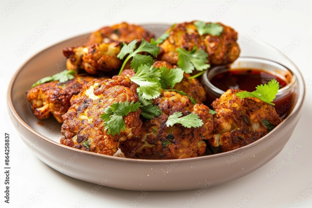 Tasty Cauliflower Fritters with Fresh Cilantro Leaves Tasty Cauliflower Fritters with Fresh Cilantro Leaves