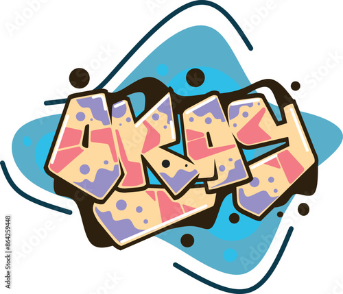 okay word graffiti text sticker illustration