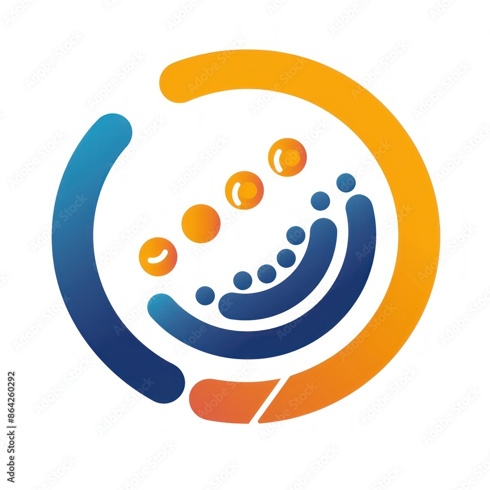 Abstract Circular Design with Blue and Orange Hues Abstract Circular Design with Blue and Orange Hues