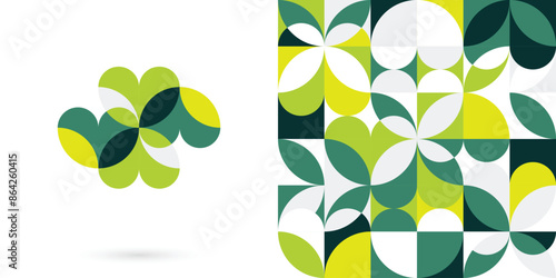 environmental protection icon, eco sustainable renewable energy background patter texture with heart and leaf symbol, natural ecological bio ecological logo, care for nature go green logotype