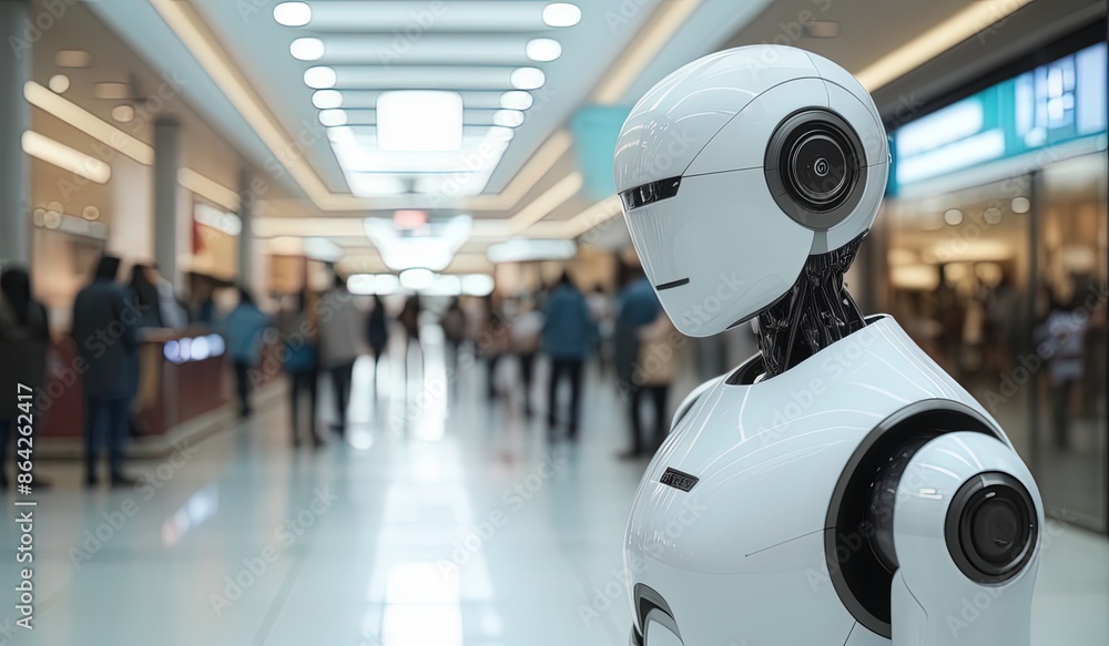 robot security guards in the mall robot security guards in the mall